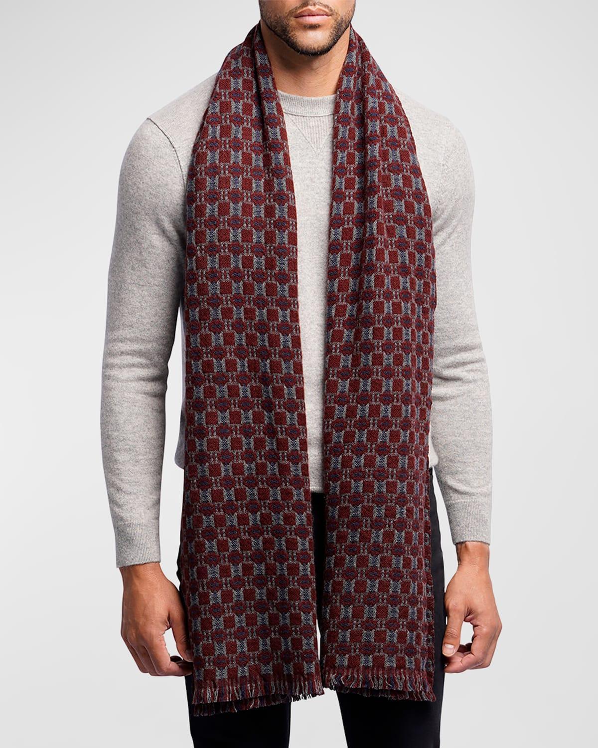 Mens Cashmere Triad Jacquard Scarf Product Image