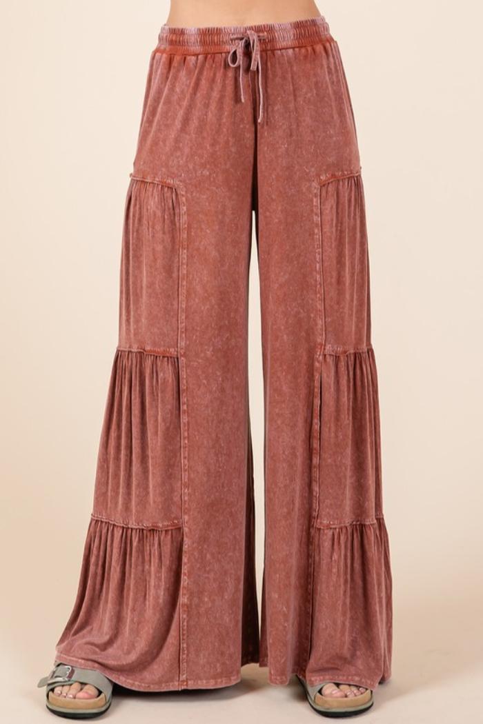 Tiered Wide Leg Pants Product Image