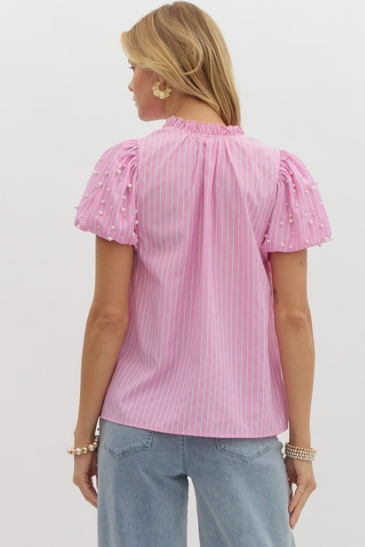 Pearl Stripe Charm Blouse Product Image