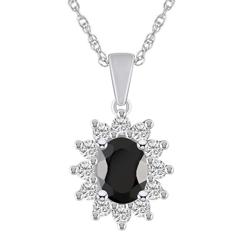 Alyson Layne 14k Gold Oval Black Onyx & 5/8 Carat T.W. Diamond Pendant Necklace, Womens Product Image