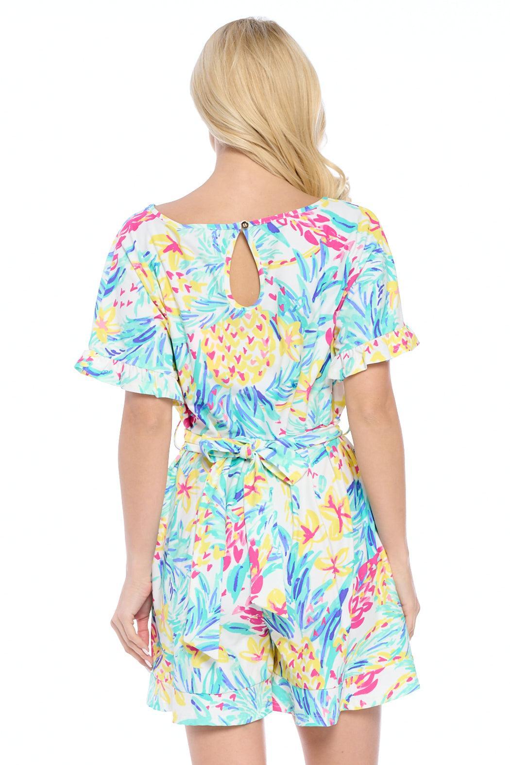 White Belted Romper Product Image
