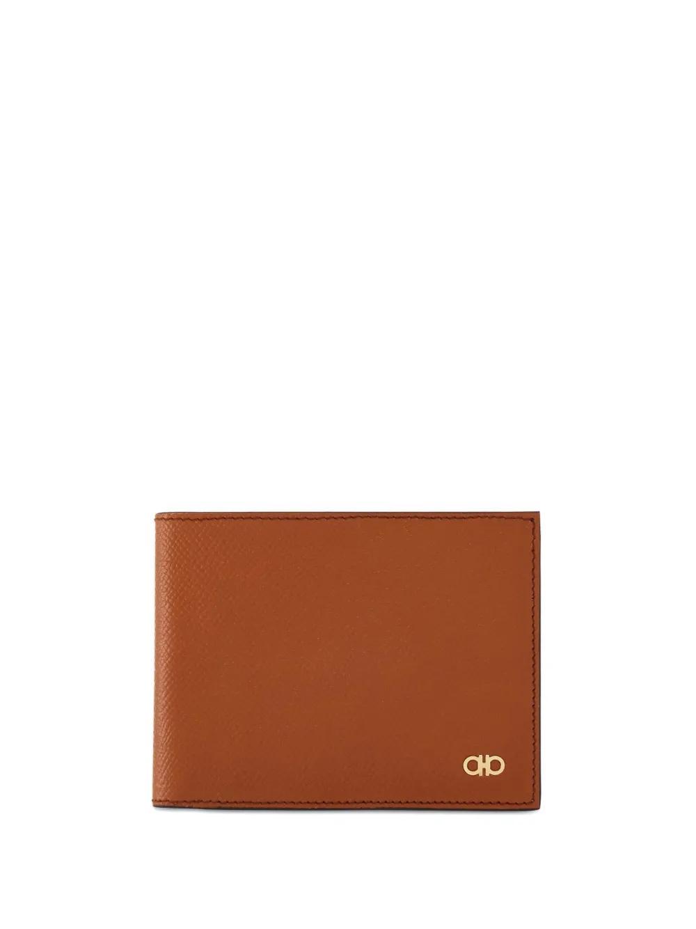 FERRAGAMO Gancini Leather Wallet In Brown Product Image