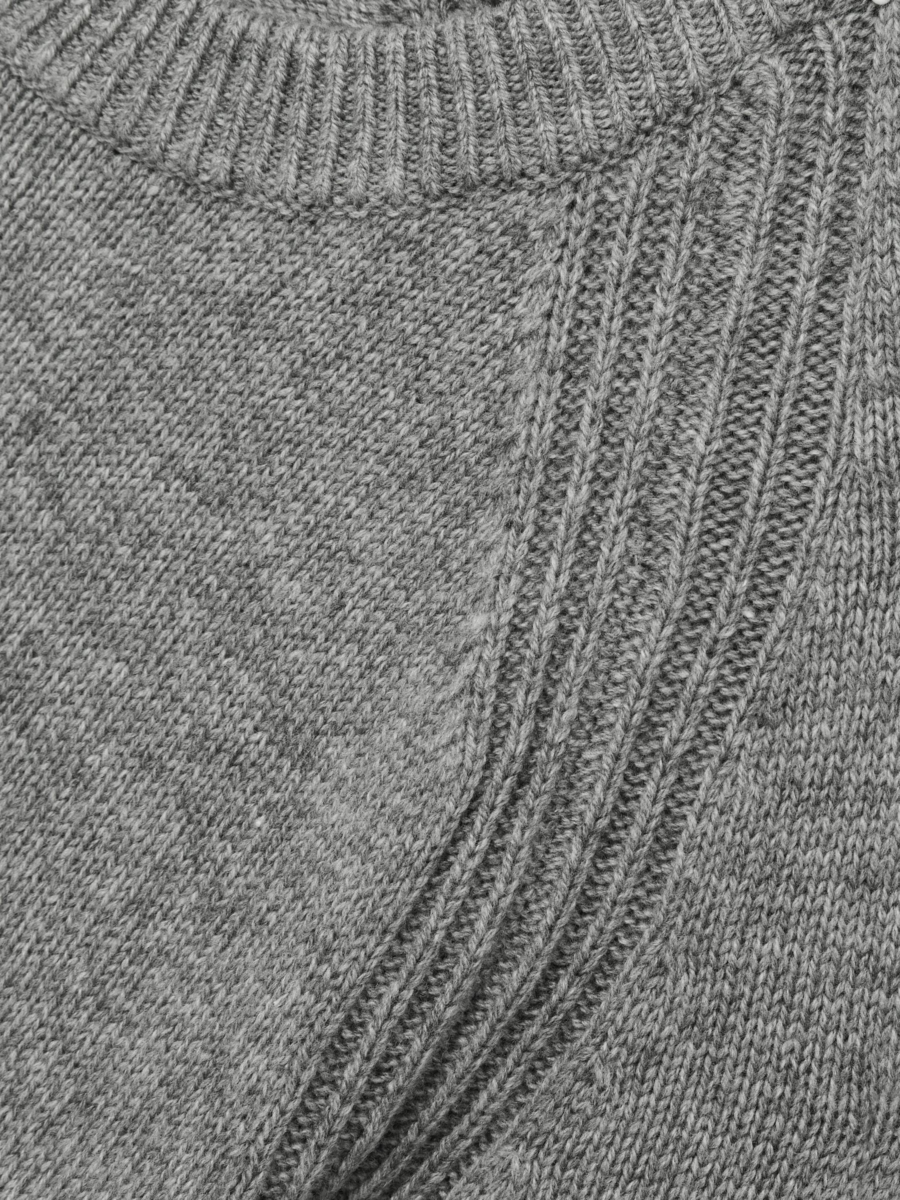 Wool Blend Ridge Seam Jumper in Mid Grey Melange Product Image