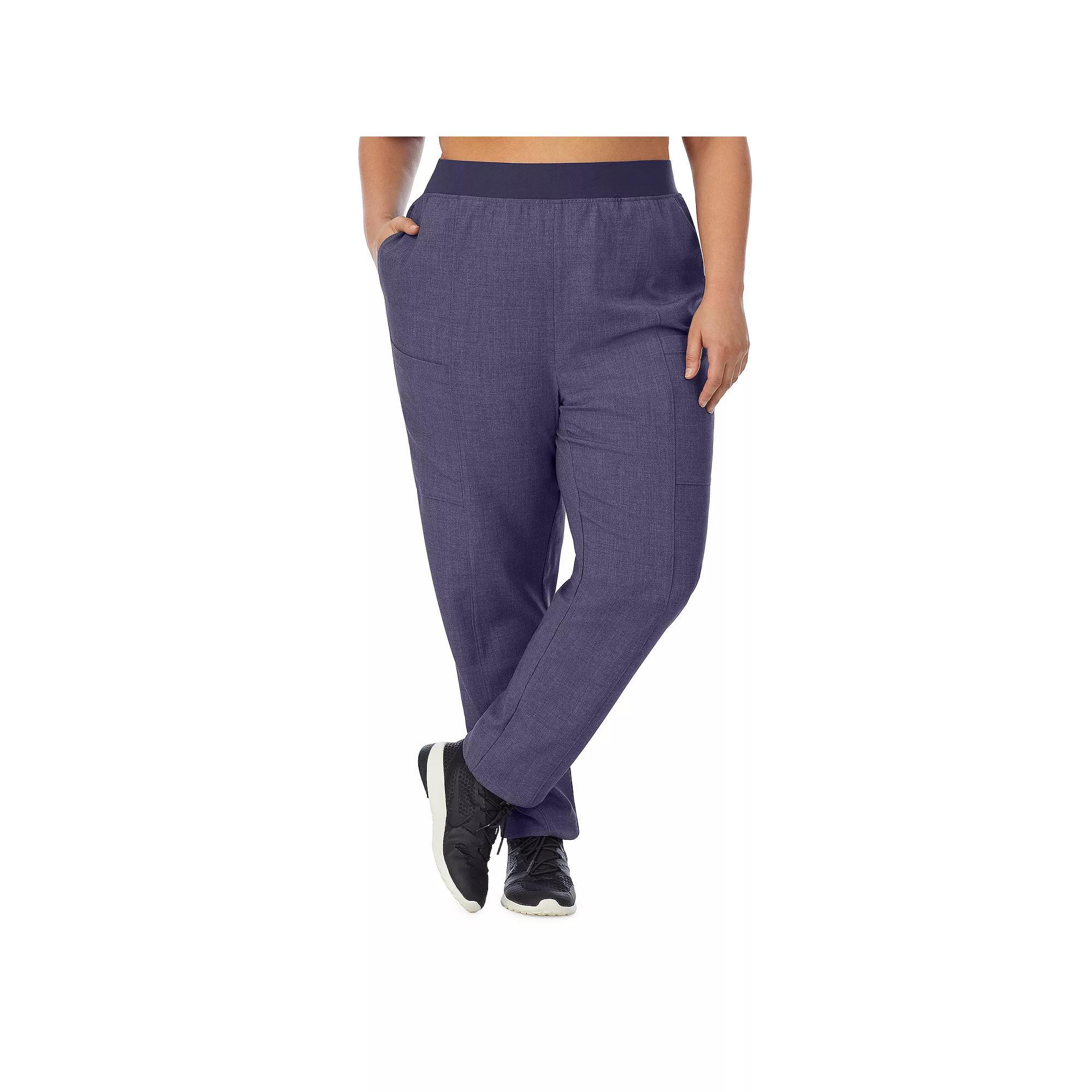 Plus Size Cuddl Duds® Scrubs 4-Pocket Slim Pants, Women's, Size: 2XL, Grey Heather Gray Product Image