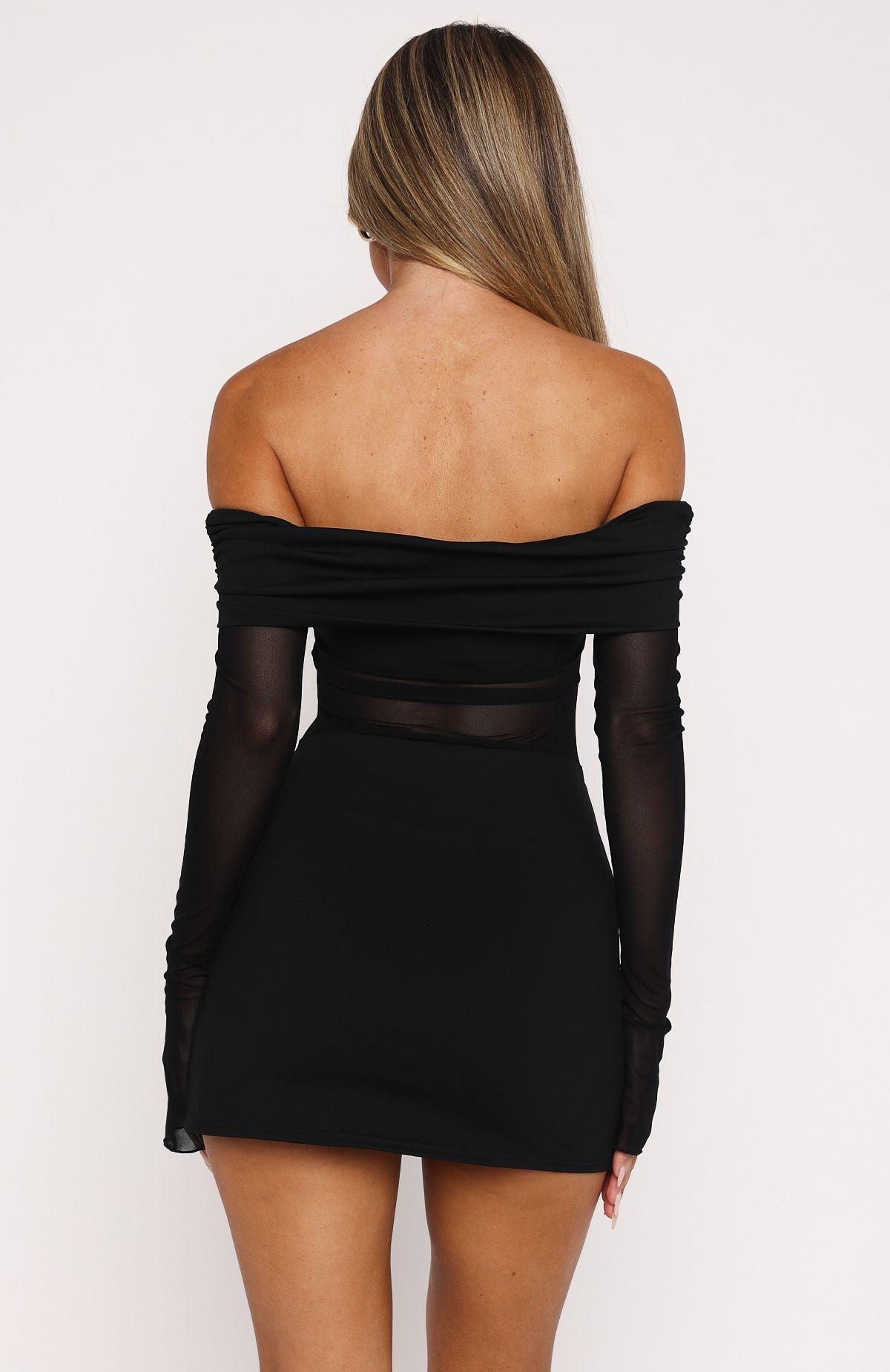 Own Your Story Long Sleeve Mini Dress Black Product Image