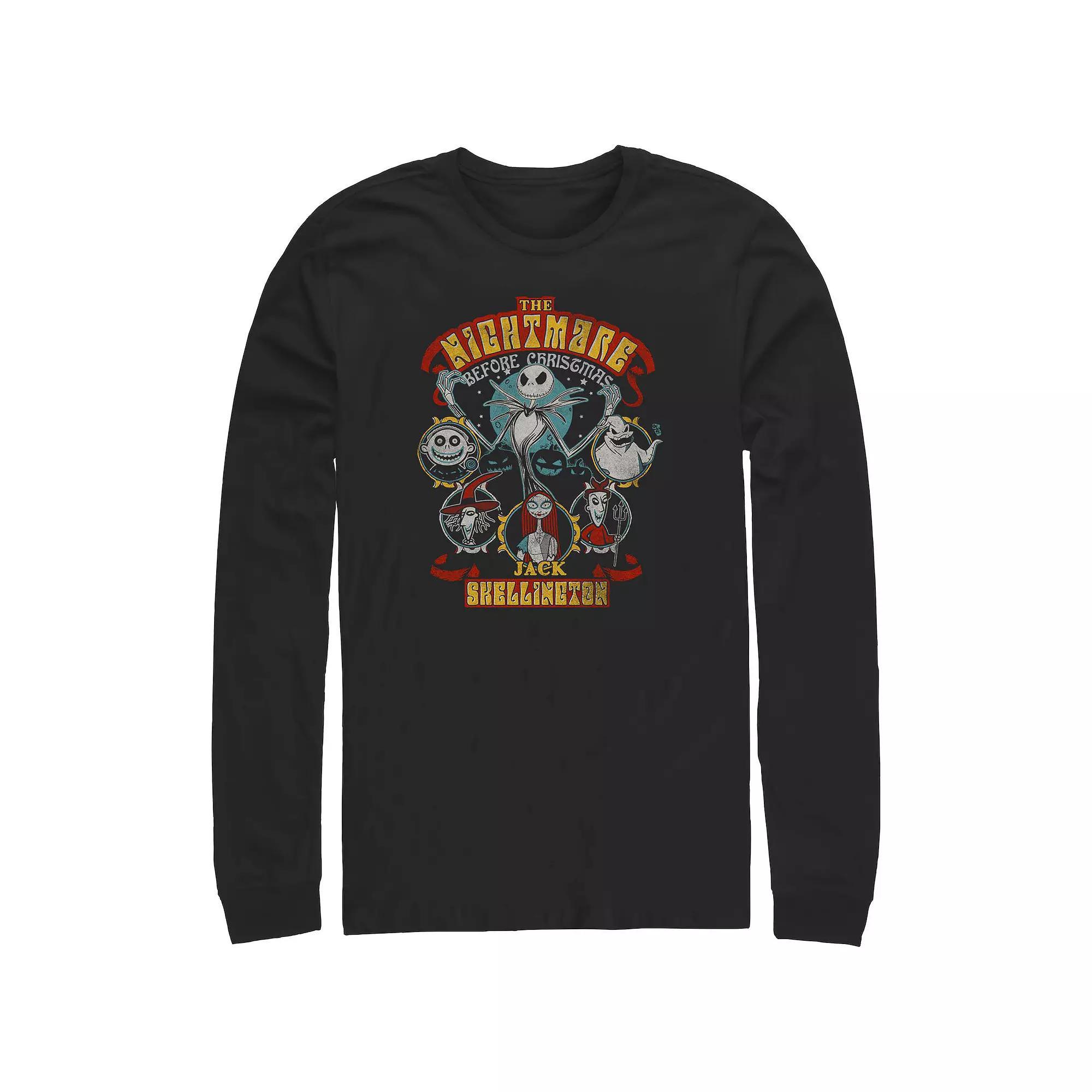 Disney's The Nightmare Before Christmas Lineup Long Sleeve Men's Graphic Tee, Size: 3XL Tall, Black Product Image