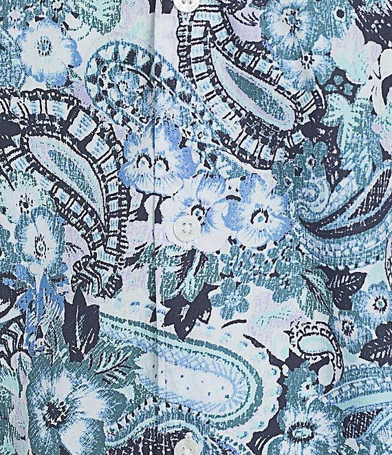 Hart Schaffner Marx The Blueprint Collection Short Sleeve Abstract Floral Button Front Shirt Product Image