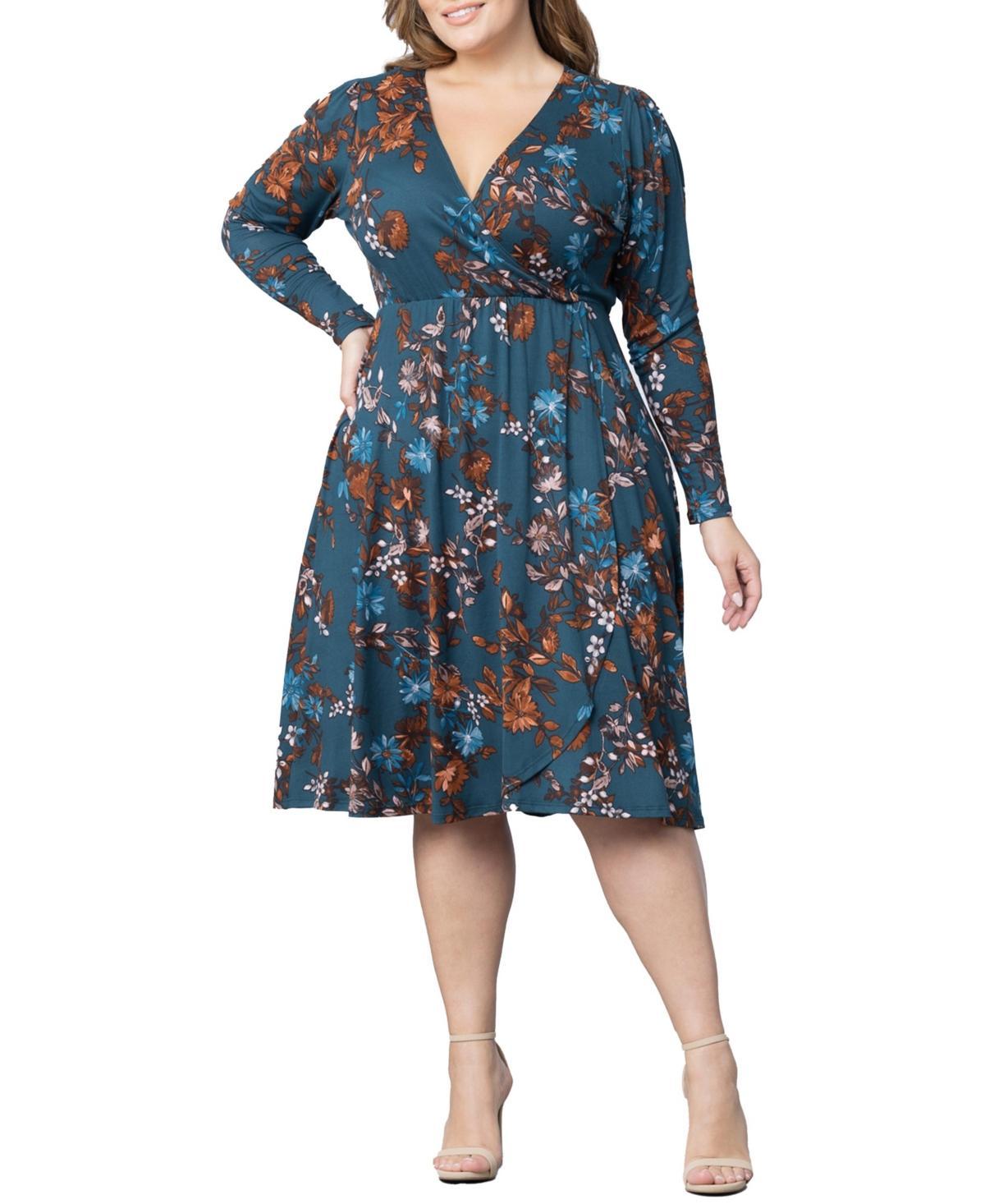 Womens Plus Size Aster Faux Wrap Dress Product Image