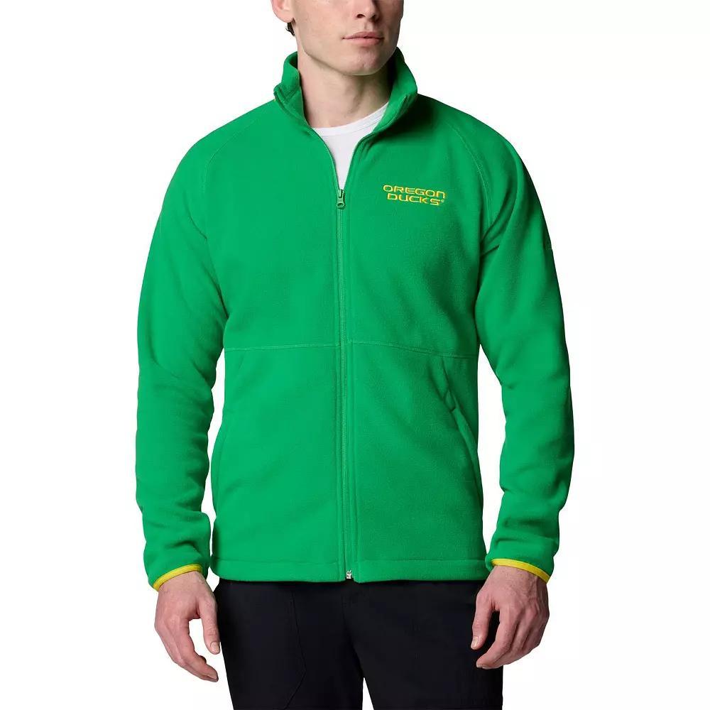 Men's Columbia  Green Oregon Ducks Flanker IV Fleece Raglan Full-Zip Jacket, Size: XL Product Image