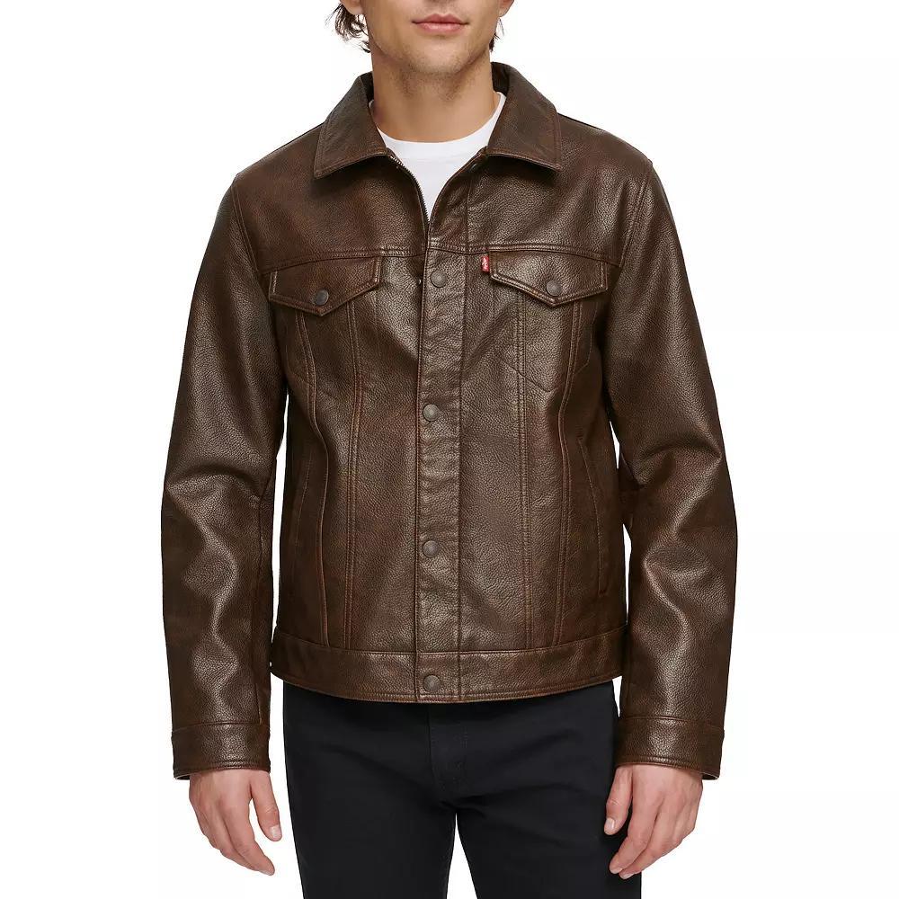 Men's Levi's® Faux Leather Trucker Jacket,  Product Image