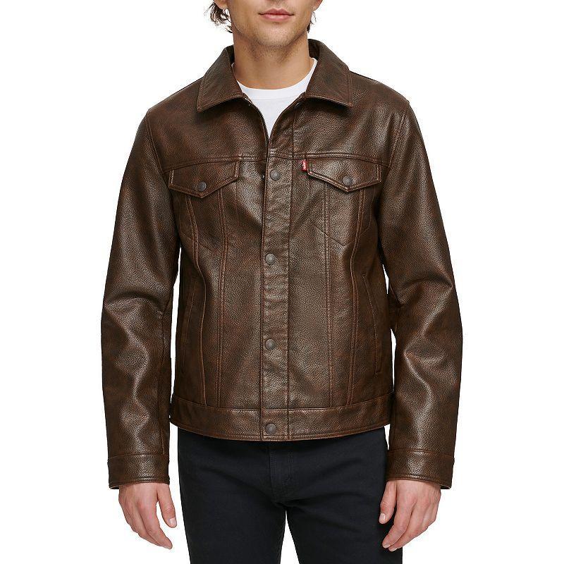 Men's Levi's® Faux Leather Trucker Jacket,  Product Image