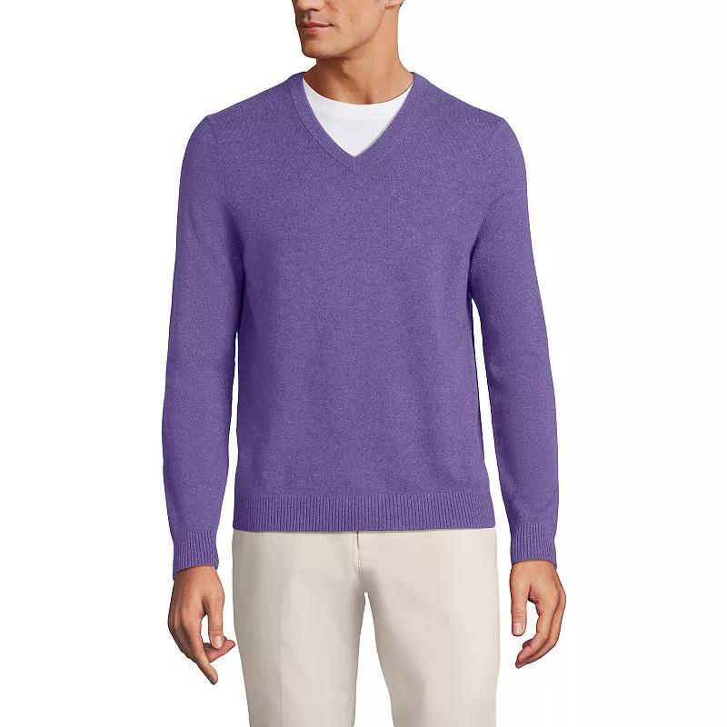 Mens Lands End Fine-Gauge Cashmere V-neck Sweater Product Image