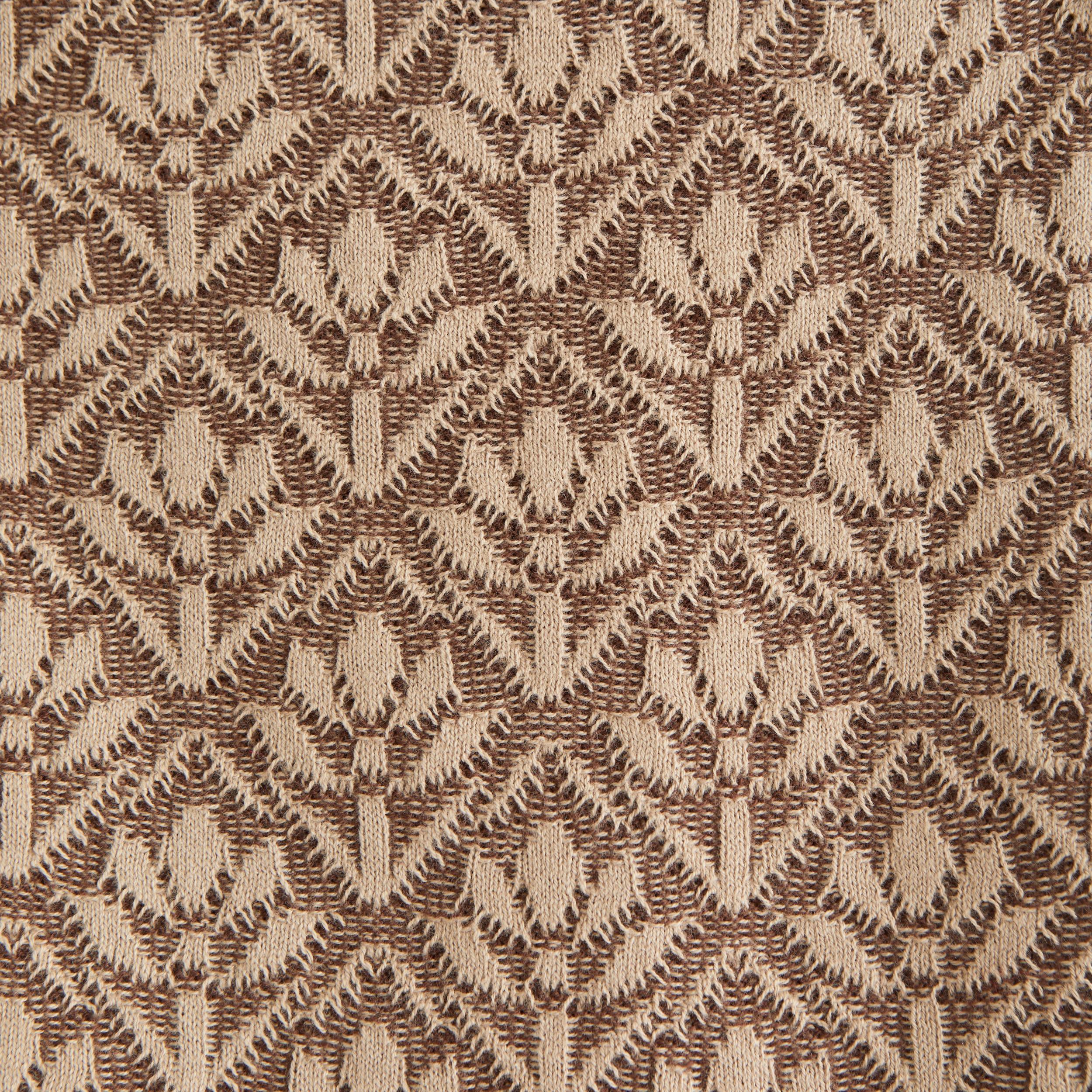 Jacquard Pattern Button-Through Sweater Polo Product Image