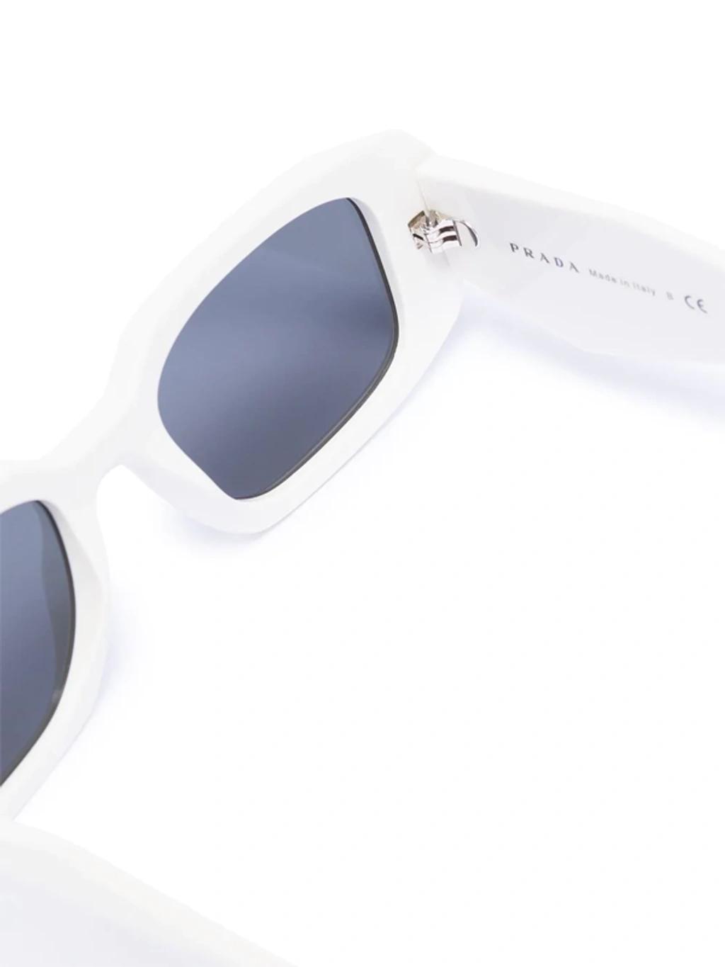 PRADA Symbole Geometric-frame Sunglasses In White Product Image