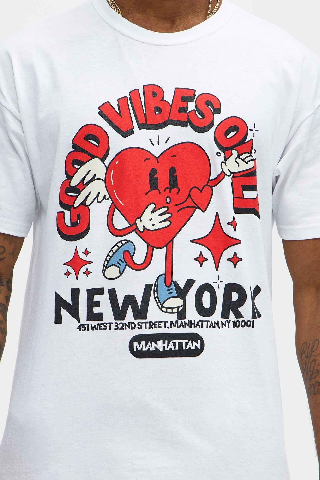 Good Vibes NYC Short Sleeve Tee - White Product Image