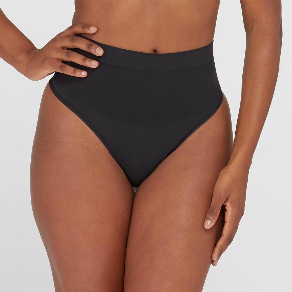 ASSETS by SPANX Womens All Around Smoothers Thong - Black Product Image