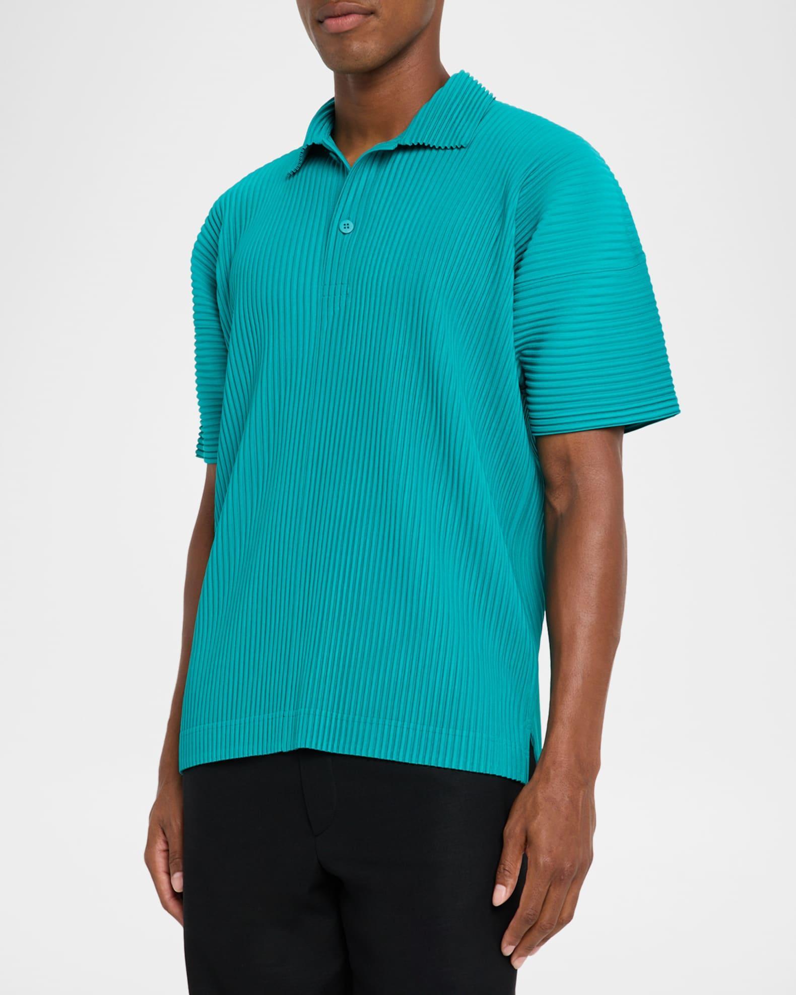 Men's Pleated Polo Shirt Product Image