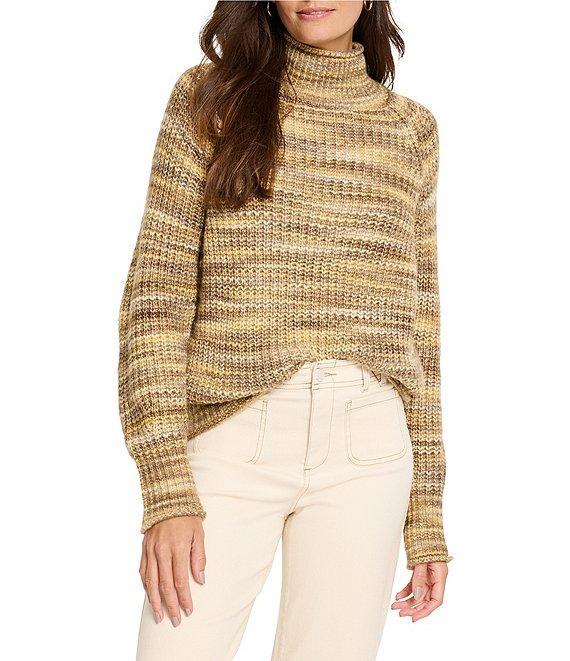 NIC + ZOE Party Mix Shaker Rib Stitch Knit Turtleneck Long Sleeve Sweater Product Image