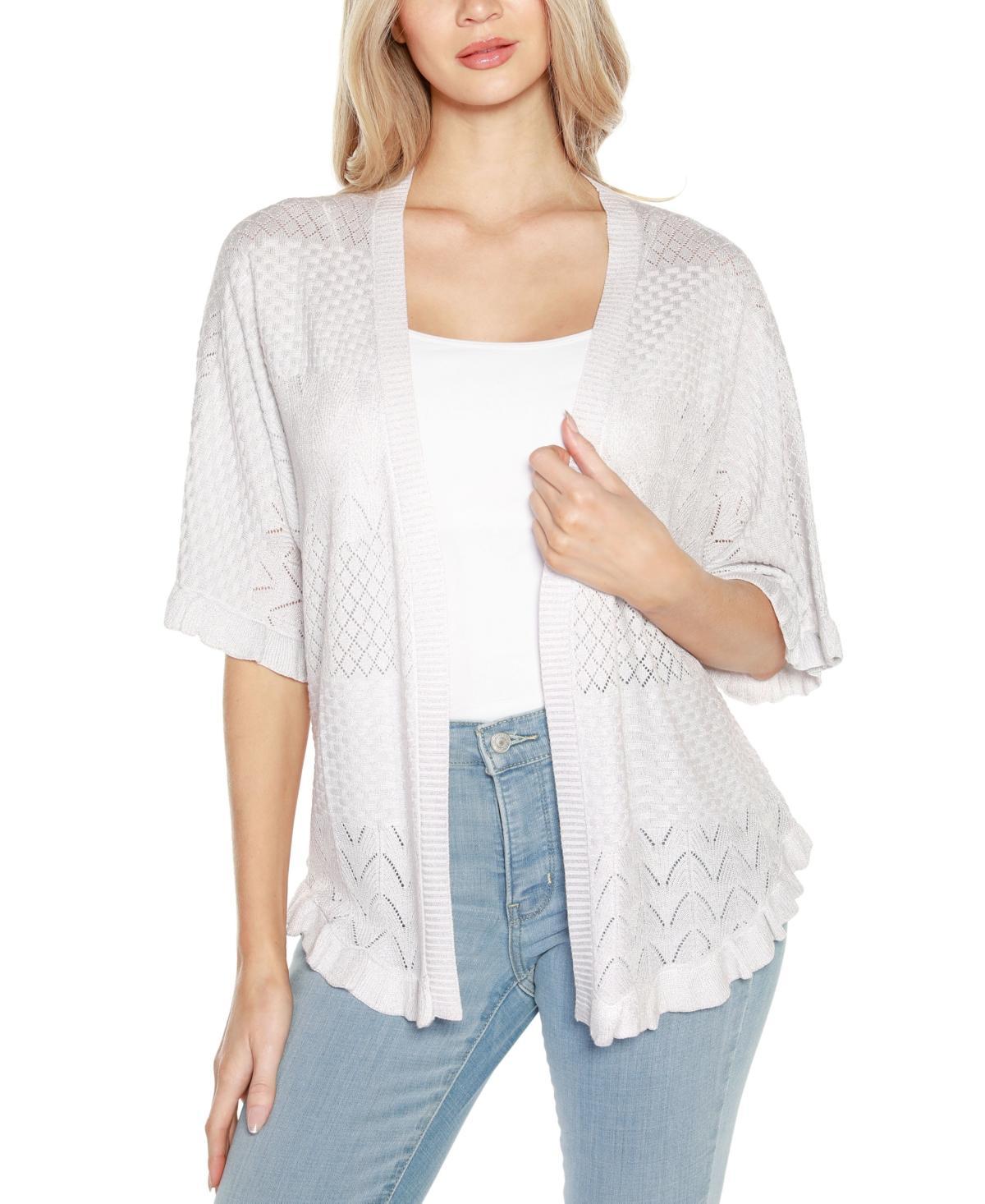 Belldini Womens Ruffled Shirttail Hem Cardigan Product Image