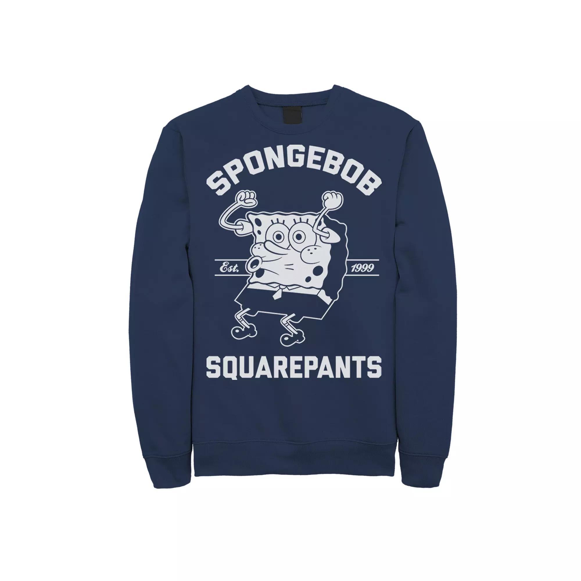 Men's Nickelodeon SpongeBob SquarePants Excited Established 99 Sweatshirt, Size: Medium, Blue Product Image