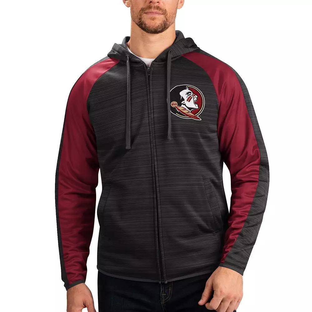 Men's G-III Sports by Carl Banks Black Arkansas Razorbacks Neutral Zone Raglan Full-Zip Track Jacket Hoodie, Size: Small Product Image