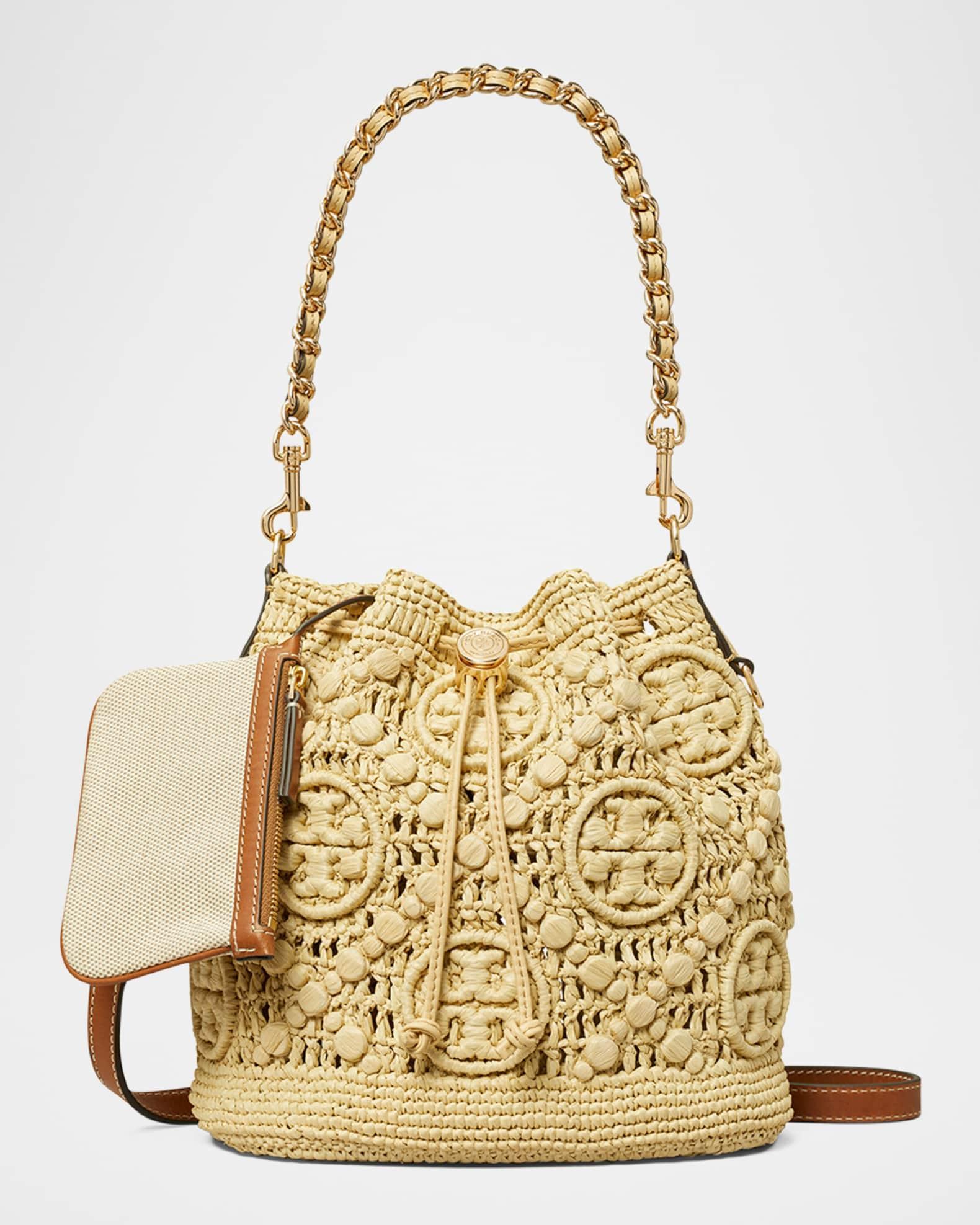 T Monogram Raffia Bucket Bag Product Image