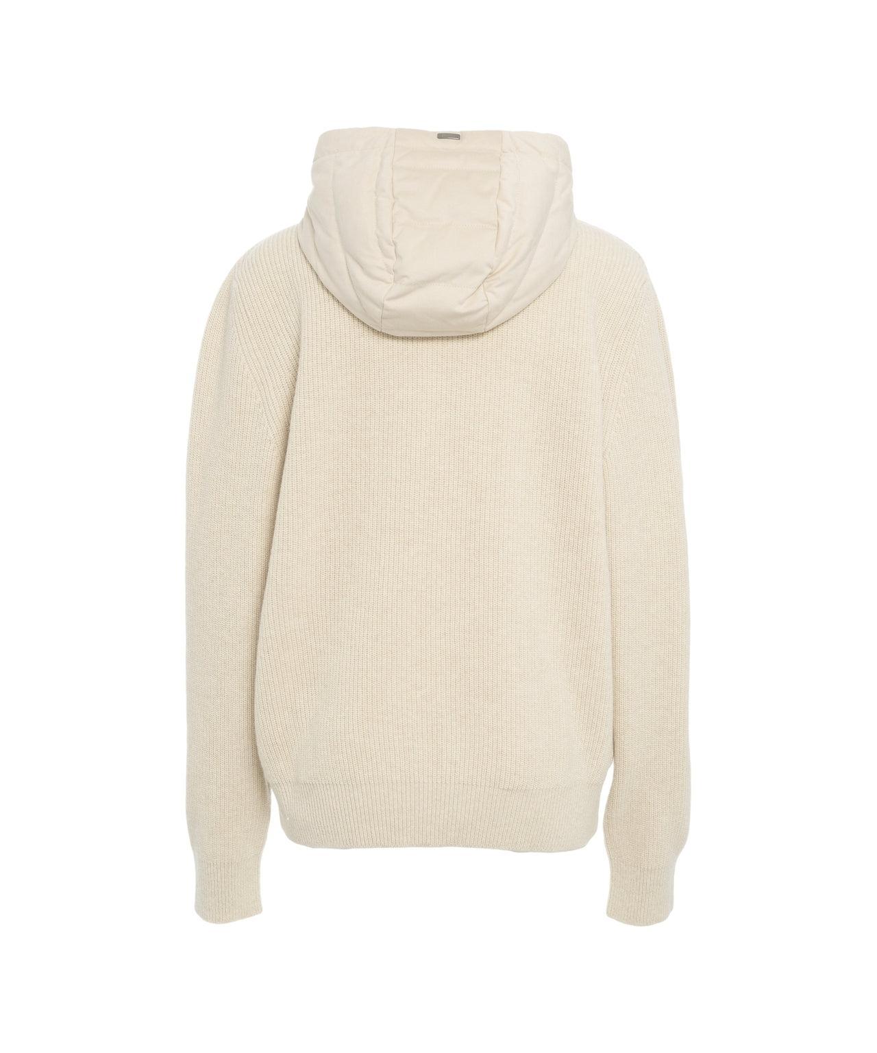 Quilted jacket with knit sleeves Product Image