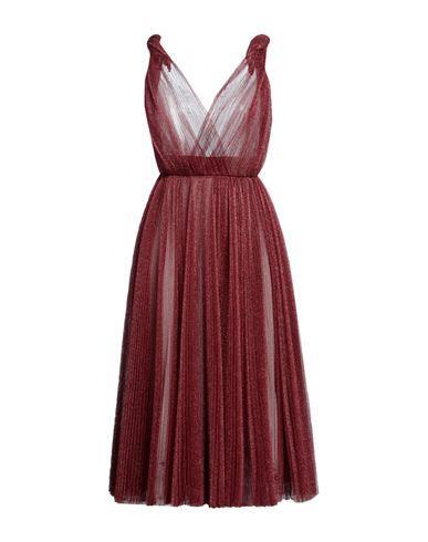 DOLCE & GABBANA Woman Midi Dress Brick Size 14 Metallic Polyester, Polyamide, Polyester In Red Product Image