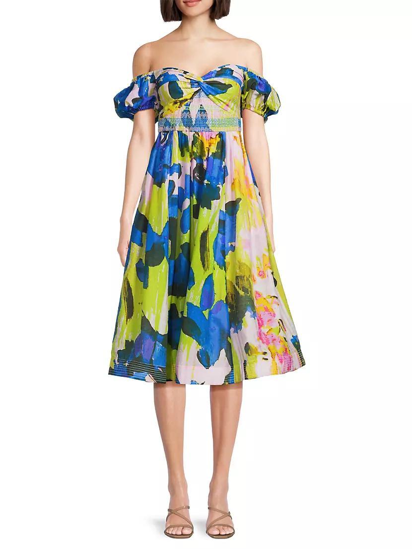 Floral Off-The-Shoulder Midi-Dress Product Image