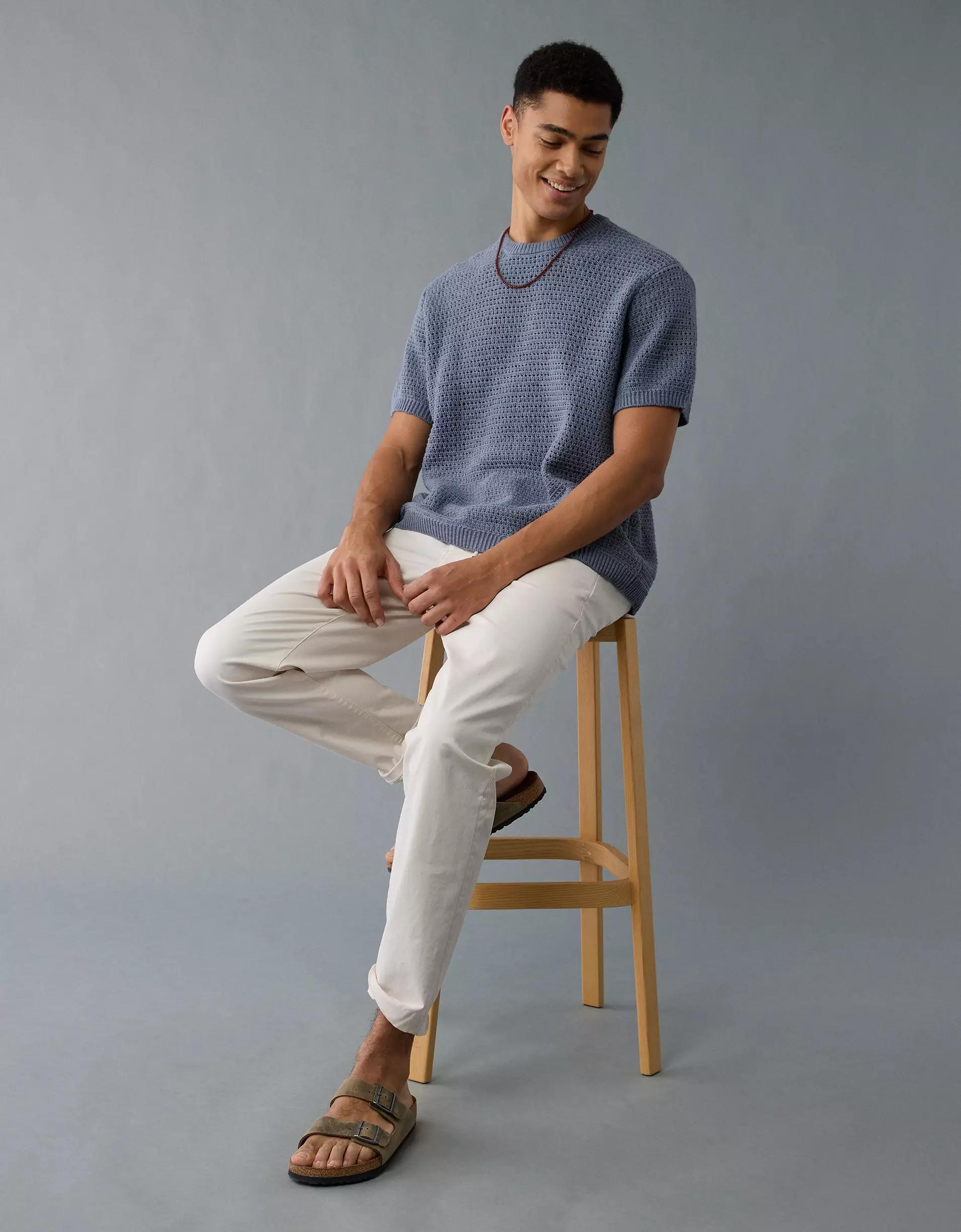 AE Open Knit Sweater T-Shirt Product Image