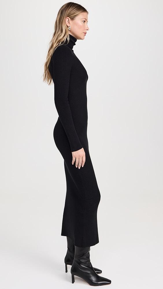 Enza Costa Silk Sweater Rib Ankle Turtleneck Dress | Shopbop Product Image