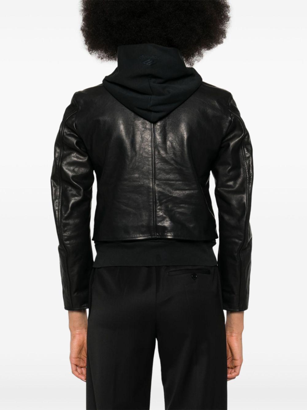 BALENCIAGA Lederjacke Im Lagen-look In Black Product Image