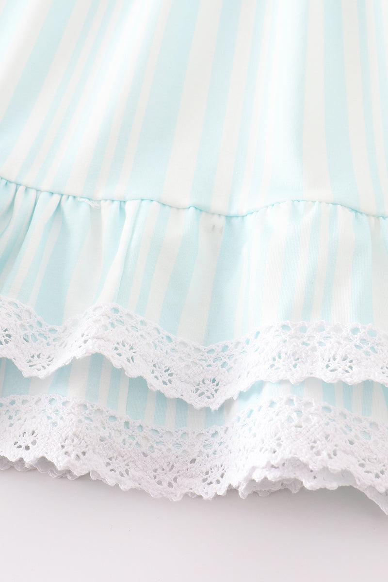 Blue stripe ruffle dress Product Image