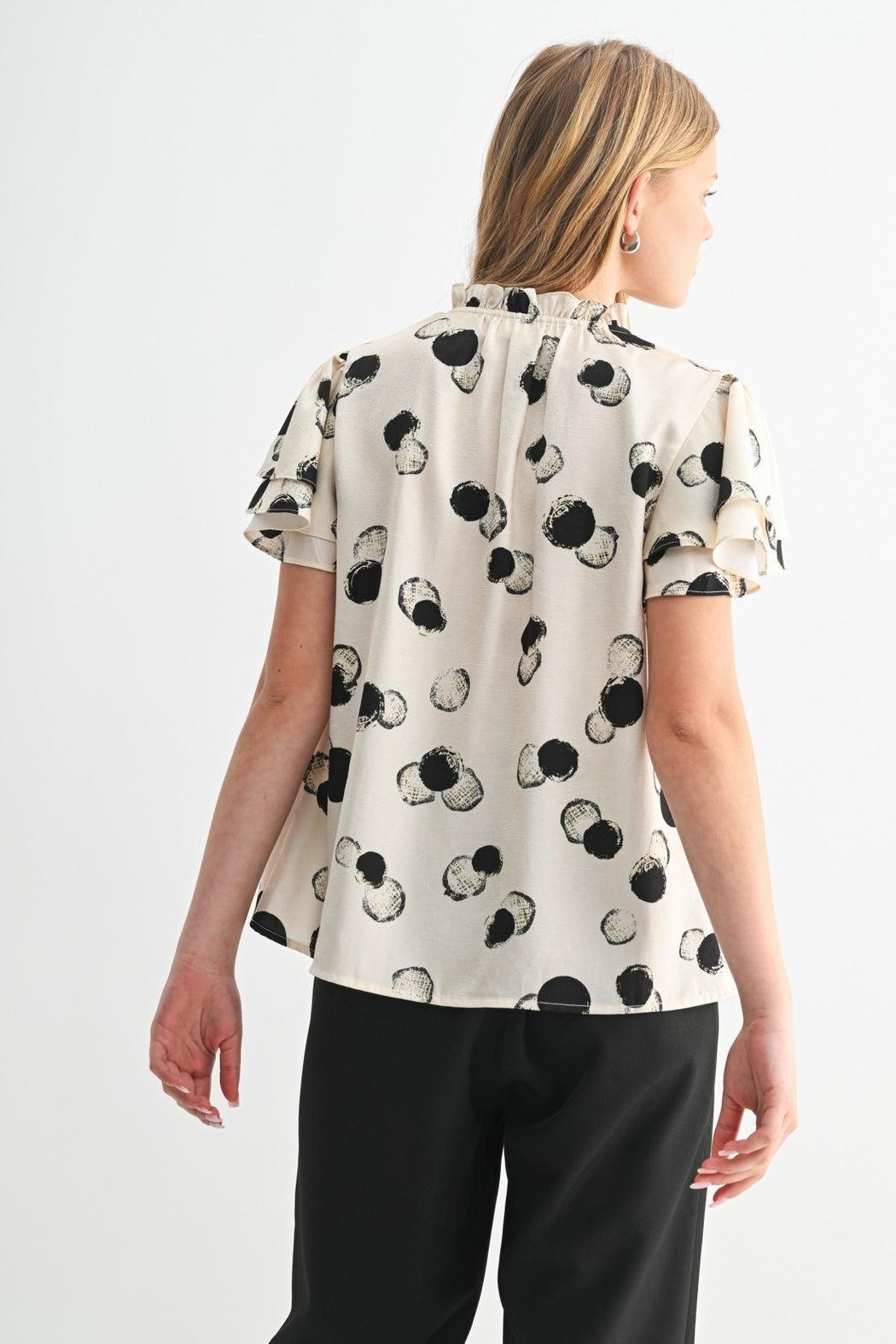 Dotty Ruffle Blouse Product Image