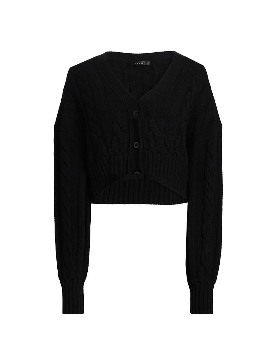 Womens Lucie Wool-Cashmere Cable-Knit Cardigan Product Image