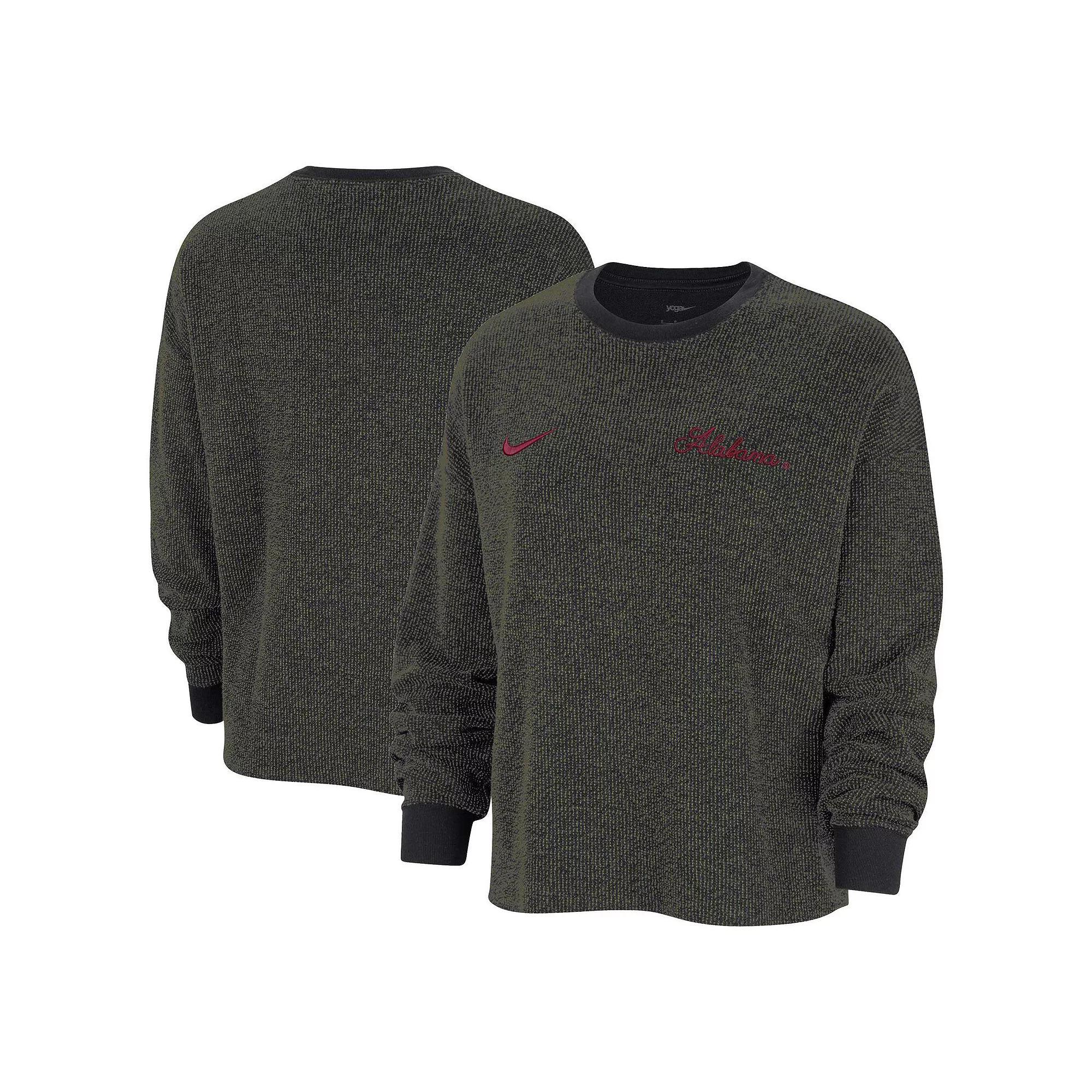 Women's Nike  Black Alabama Crimson Tide Yoga Script Pullover Sweatshirt, Size: Small Product Image