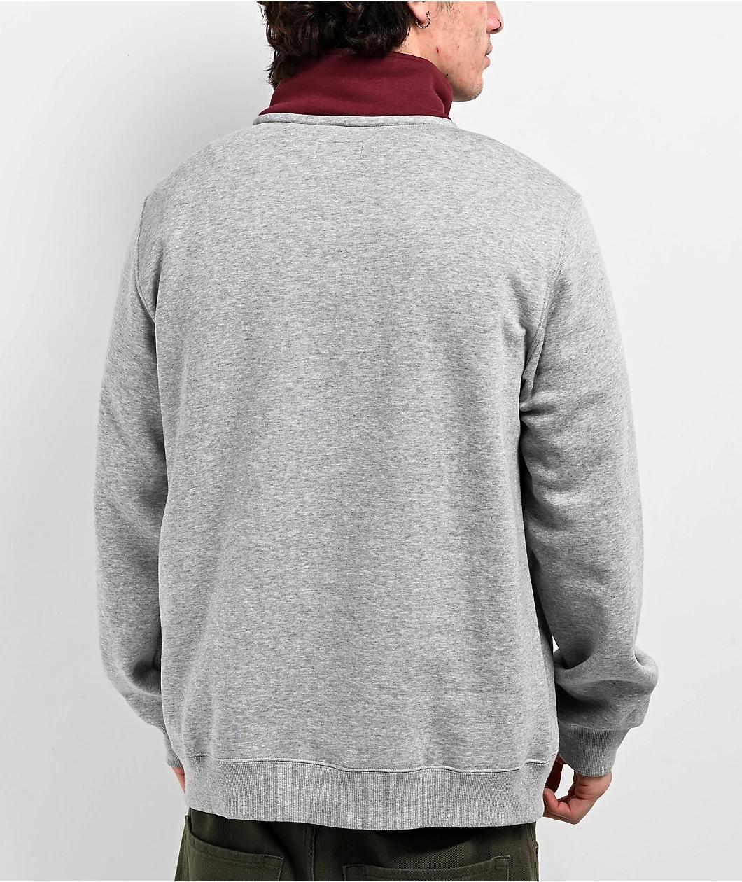 Converse Retro Grey Quarter Zip Sweatshirt Product Image