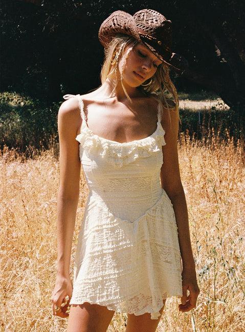 Dwyer Mini Dress Cream Product Image