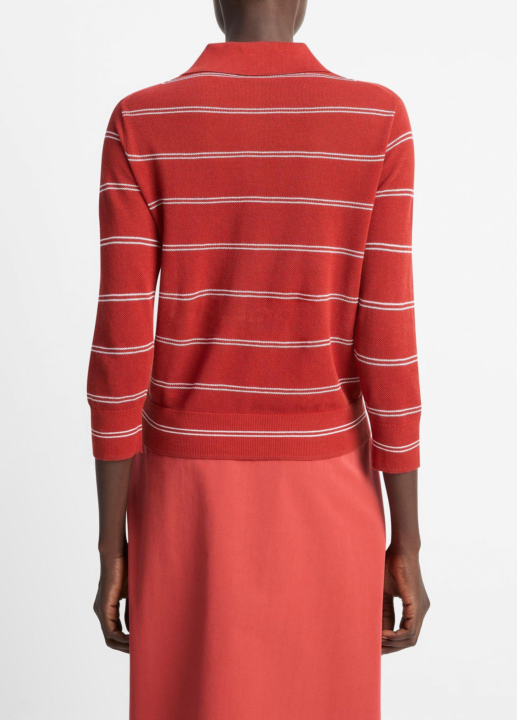 Striped Italian Cotton Piqué Polo Shirt Product Image