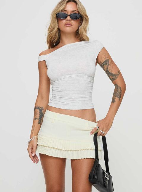 Deei Double Ruffle Mini Skort Soft Lemon Product Image
