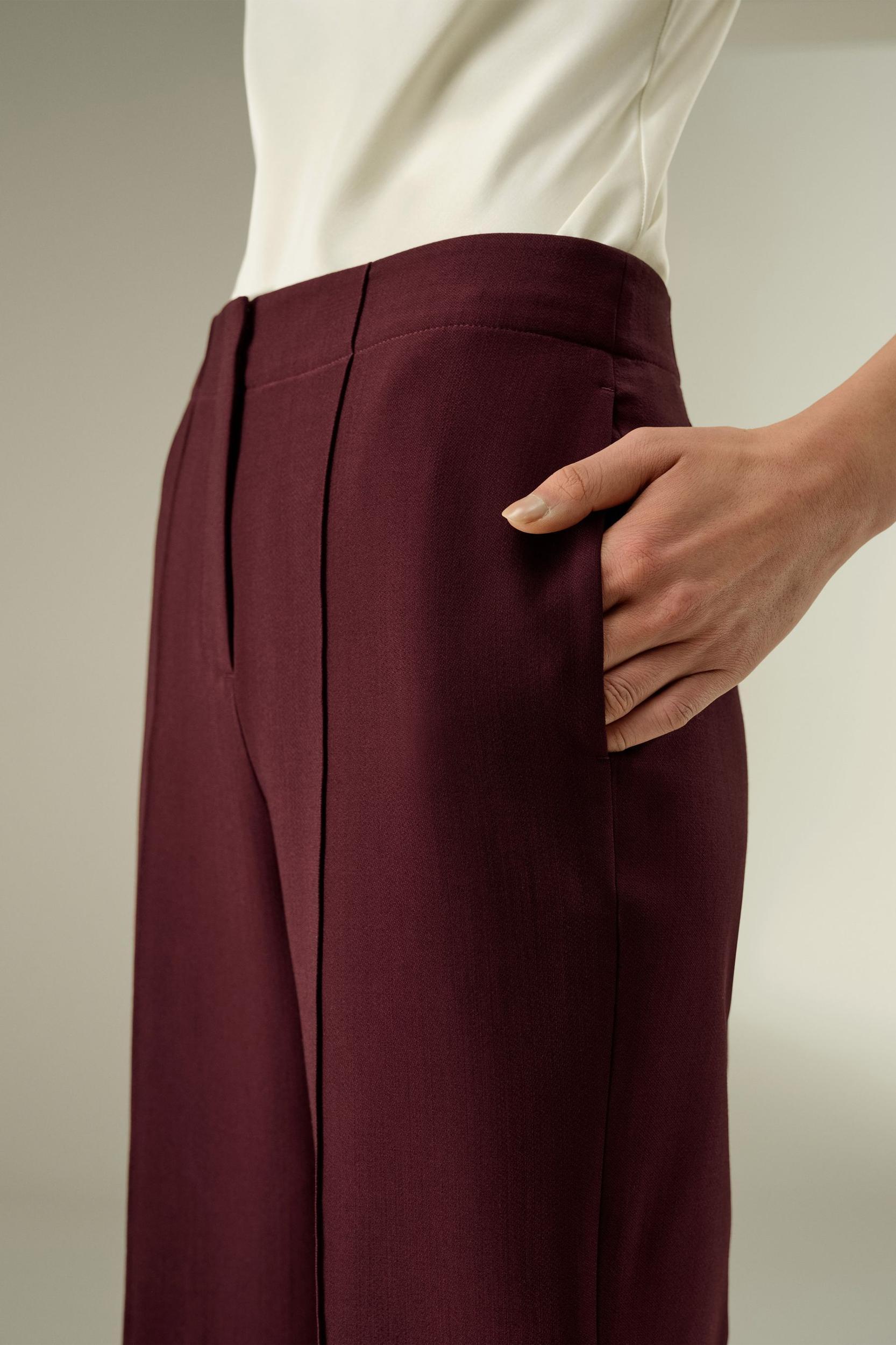 Silk-Wool Twill Flare Pants Product Image