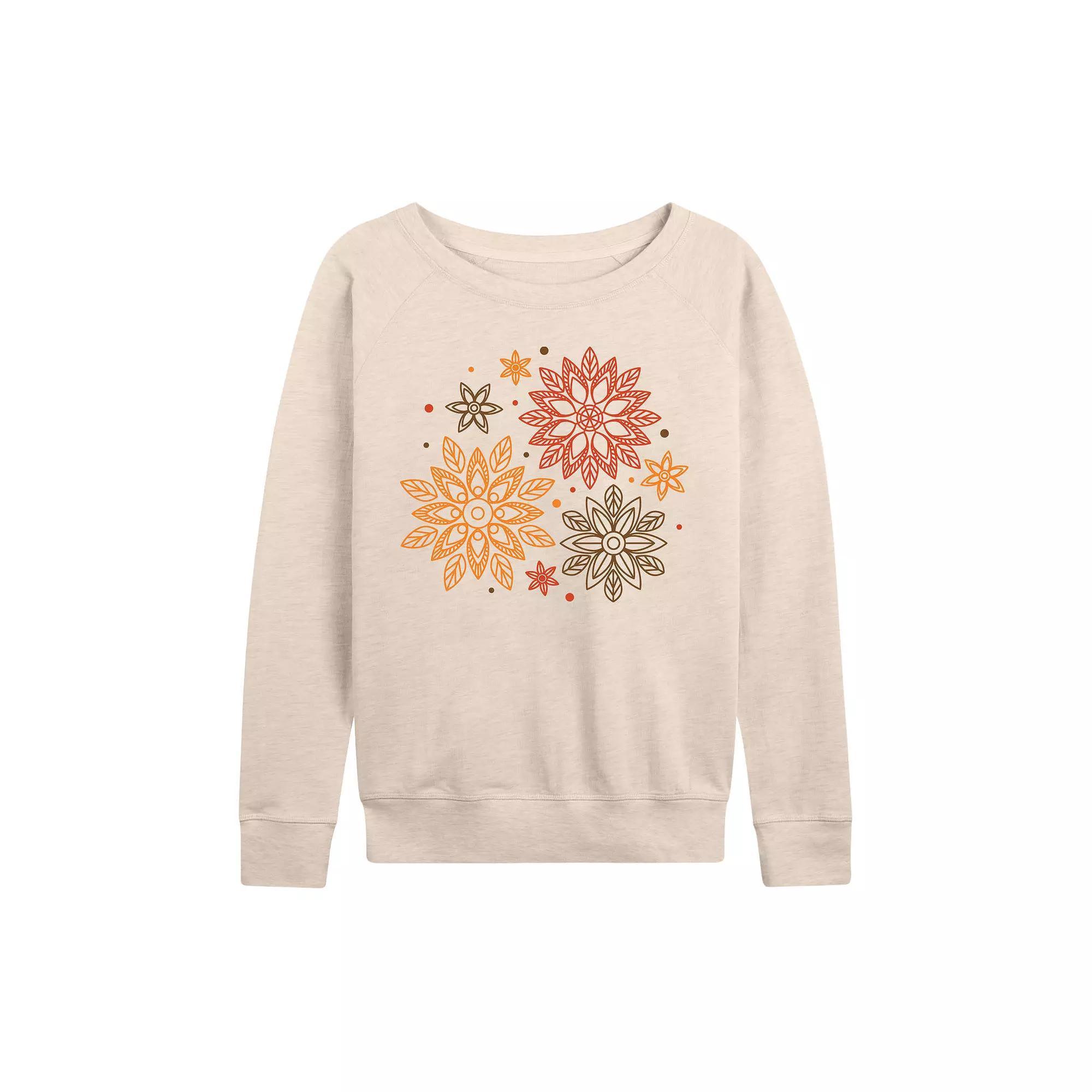 Women's Autumn Radial Design French Terry Long Sleeve Tee, Girl's,  Product Image