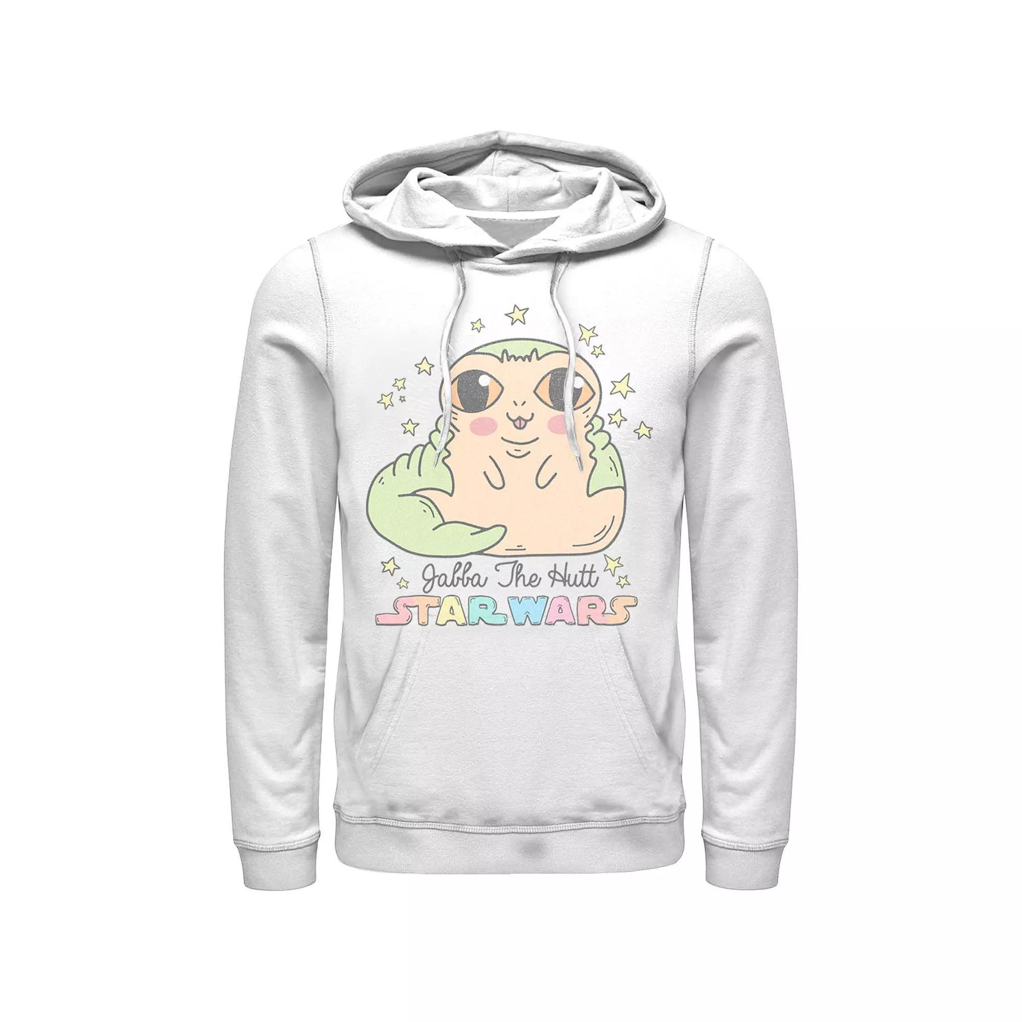 Men's Star Wars Cute Cartoon Jabba The Hutt Hoodie, Size: 3XL, White Product Image