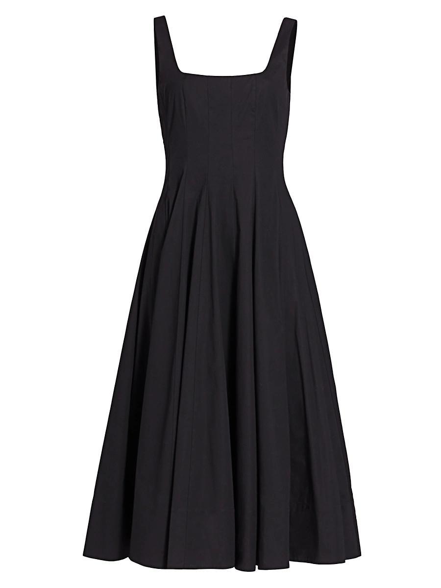 Womens Wells Cotton Poplin A-Line Midi-Dress Product Image