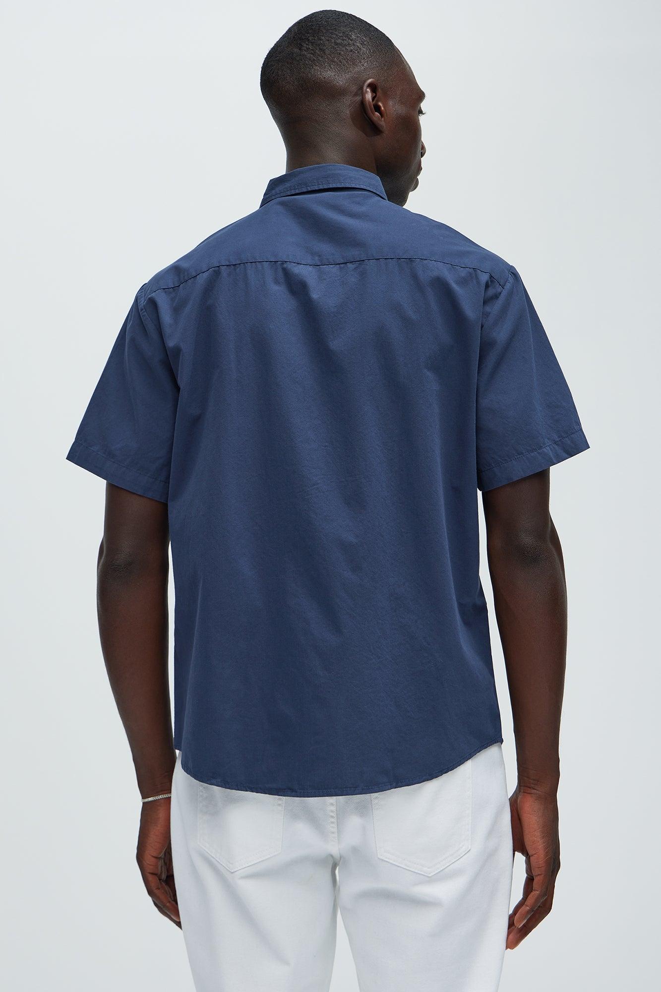 Ryland Short Sleeve Button Up Shirt - Navy Product Image