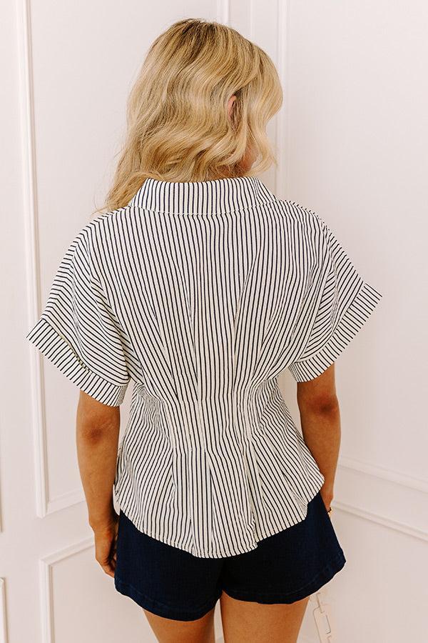 Kind Smile Seersucker Top in Navy Product Image