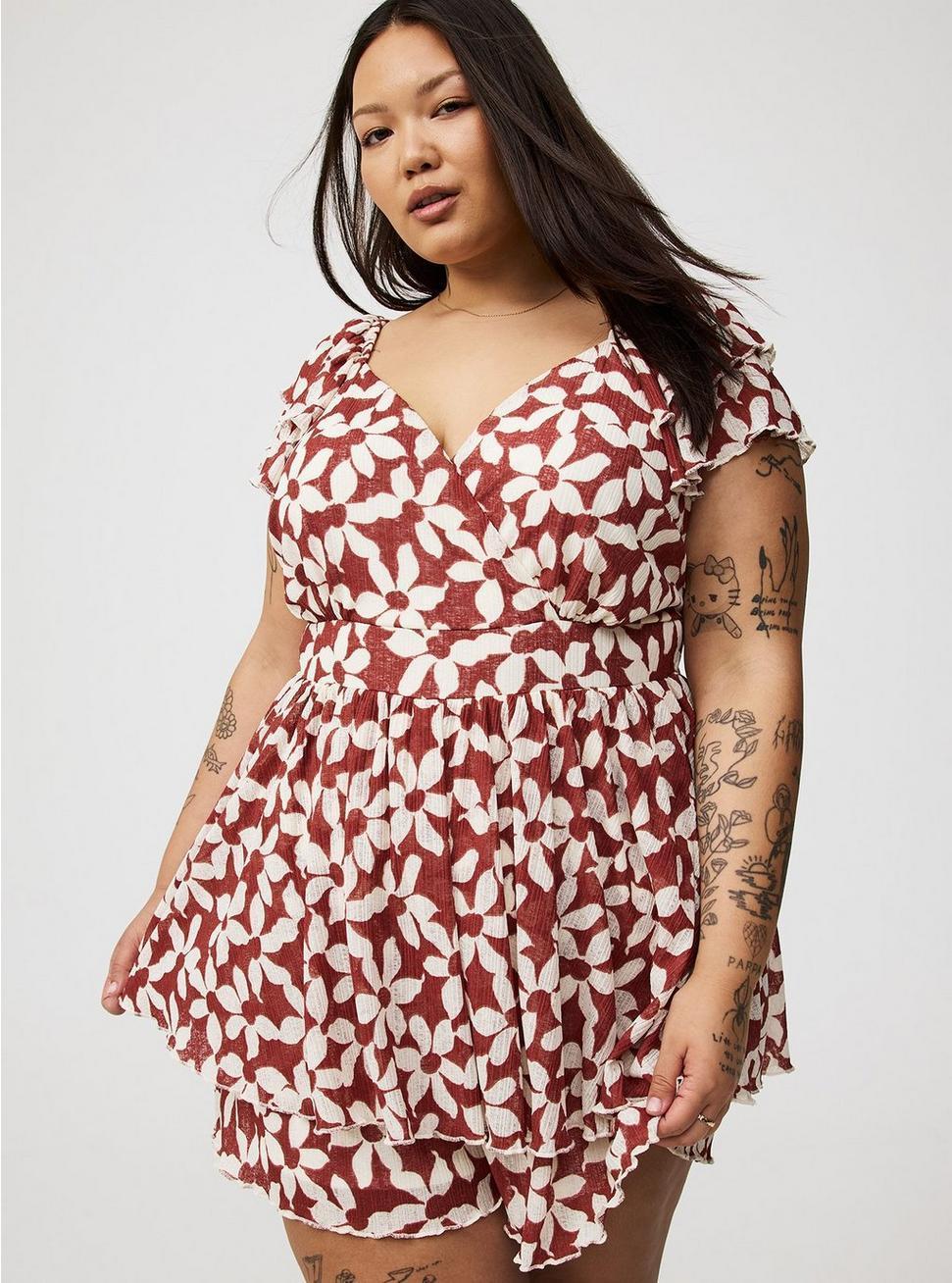 Double Flutter Sleeve Romper Product Image