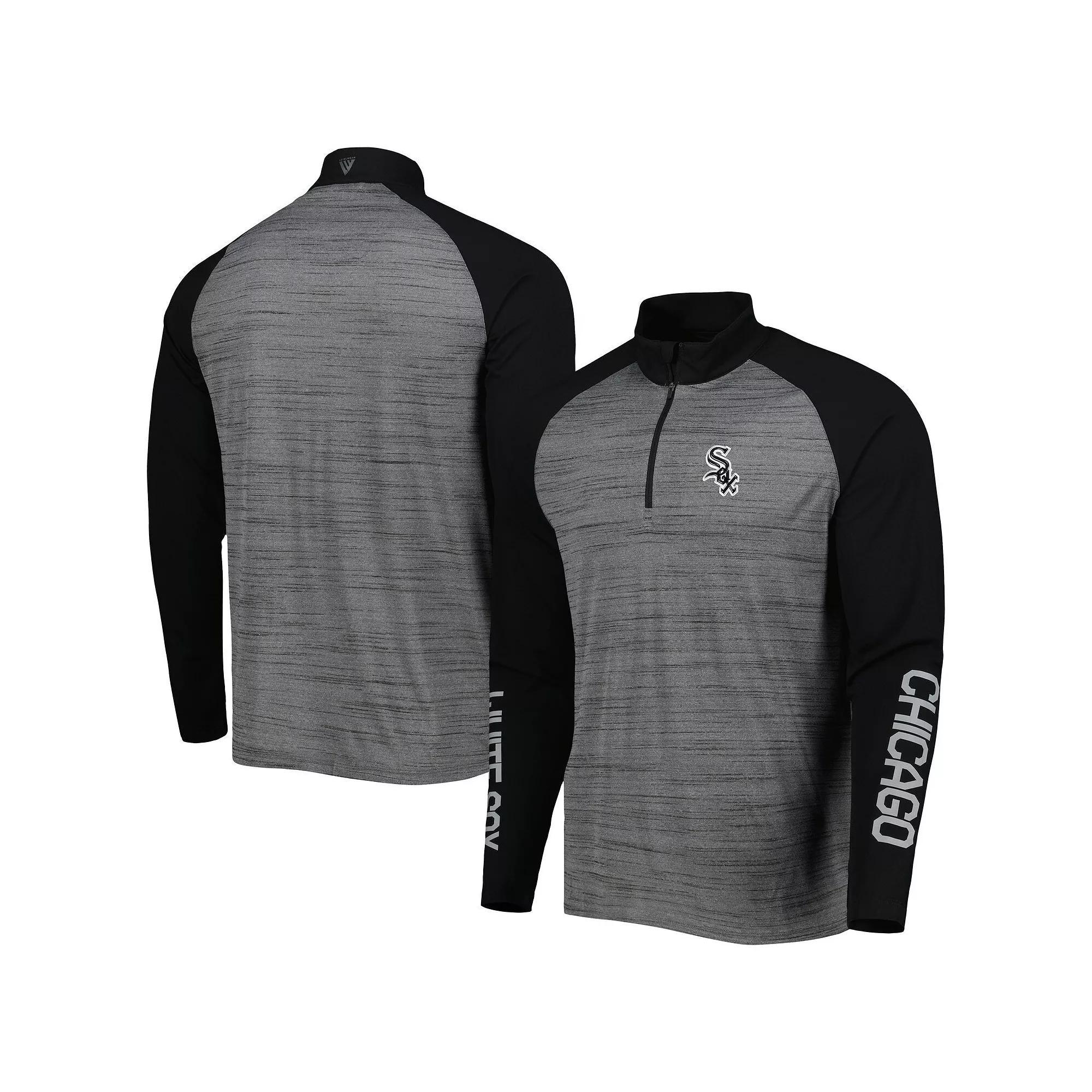 Men's Levelwear Heather Gray Chicago White Sox Vandal Raglan Quarter-Zip Top,  Product Image