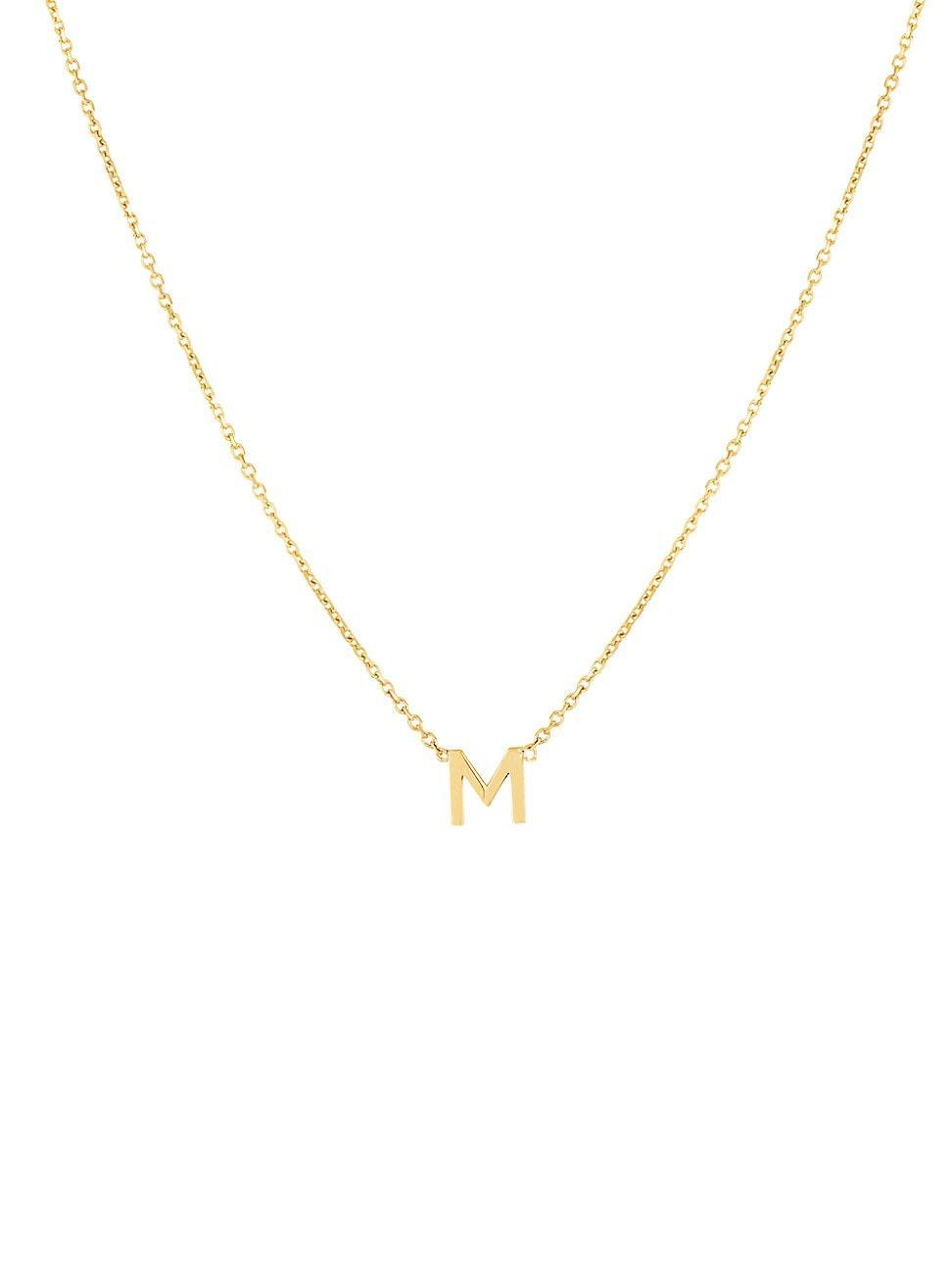 Womens 14K Yellow Gold Initial Pendant Necklace Product Image