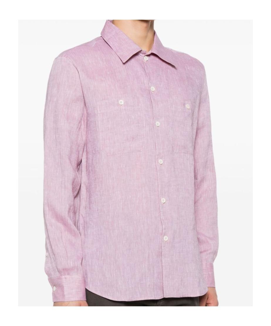 BRUNELLO CUCINELLI Linen Shirt In Pink Product Image